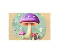 WHJSSF Purple Dream Mushroom Printing Placemats for Dining Table Set of 6 for Hotels, Homes, and Banquets as Decorative Table Decorations, Beautiful durable