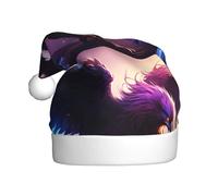 WHJSSF Purple Flame Griffin Printing Christmas Hat for Adult Halloween party usage
