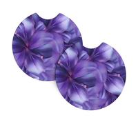 WHJSSF Purple Lily Flowers Prints Car Cup Coasters 2-Pack - Durable Neoprene Throw for Spill-Proof Protection & a Stylish Interior - Fits Most Vehicles