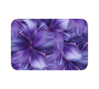 WHJSSF Purple Lily Flowers Prints Hem Mat 40x60 - High-grade Polyester Bath Rug, Durable Throw Cover for Bathroom Vanity & Guest Suites