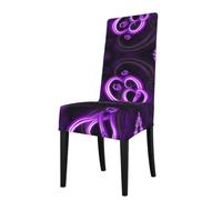 WHJSSF purple love Prints Dining Chair Throws Stretch Slipcovers - Seamless Fit, Wrinkle-Free Comfort & Easy Care for Your Dining Room Chairs