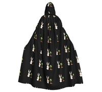 WHJSSF Rabbit planting carrots Printing Halloween Adult Hooded Cape Cloak - Super Large Hooded Cloak No Zipper