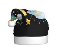 WHJSSF Rainbow after the rain Pattern Christmas Hat for Adult quality accessory soft, lightweight, and fluffy