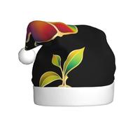 WHJSSF Rainbow colored pear Pattern Christmas hat for Adult Suitable for Halloween, Christmas and New Year wear