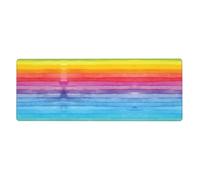 WHJSSF Rainbow Colored Striped Prints Extended Mouse Pad 12x31.5in