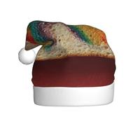 WHJSSF Rainbow on bread Picture Christmas Hat for Adult Making It a Fun and Durable Gift for Men and Women