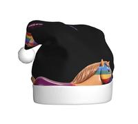 WHJSSF Rainbow Trojan Pattern Christmas Hat for Adult quality accessory soft, lightweight, and fluffy
