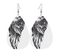 WHJSSF Ravens Prints Teardrop Leather Earrings - Lightweight Dangle Earrings for Women, Vivid Color Faux Leather Drops with Silver Plated Hooks, Stylish Accessories for Parties & Gifts