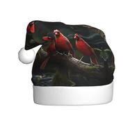 WHJSSF Red Birds Fauna Wild Picture Christmas Hat for Adult Soft, lightweight Holiday party use