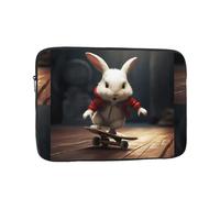 WHJSSF Red Bunny on Skateboard Prints Portable Laptop Sleeve 15 inch for Business Travel, School, Office, Daily Use