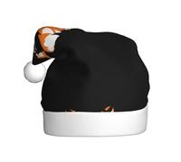 WHJSSF Red fox listening to music Pattern Christmas Hat for Adult quality accessory soft, lightweight, and fluffy