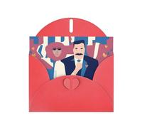 WHJSSF Red Greeting Card Fathers Day Love Dad Prints 4x6in for Christmas, children's birthdays, Valentine's Day, wedding anniversaries, and party invitations