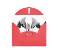 WHJSSF Red Greeting Card Fierce White Eagle Printed Perfect for Valentine's Day, Wedding Anniversary & Party Invitations