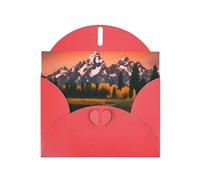 WHJSSF Red Greeting Card grand teton national park Printed Perfect for Valentine's Day, Wedding Anniversary & Party Invitations