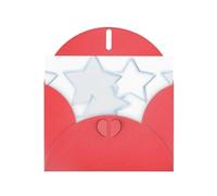 WHJSSF Red Greeting Card Hazy five-pointed star Prints 4x6in for Christmas, children's birthdays, Valentine's Day, wedding anniversaries, and party invitations
