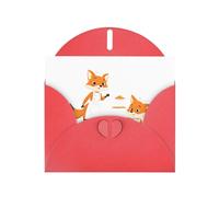 WHJSSF Red Greeting Card Little fox cooking Printed Perfect for Valentine's Day, Wedding Anniversary & Party Invitations