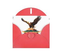 WHJSSF Red Greeting Card The eagle on the pavilion Printed Perfect for Valentine's Day, Wedding Anniversary & Party Invitations