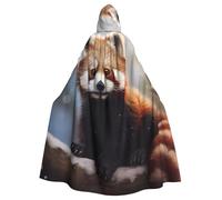 WHJSSF Red Panda Prints Halloween Adult Hooded Cape Cloak - Super Large Hooded Cloak No Zipper