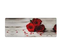 WHJSSF Red Rose Prints Extended Mouse Pad 12x31.5in