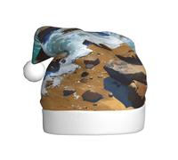 WHJSSF Reefs and waves by the sea Picture Christmas Hat for Adult Making It a Fun and Durable Gift for Men and Women