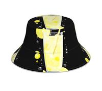 WHJSSF Refreshing Lemon Cold Drink Printed Reflective Bucket Hat Unisex Lightweight, Breathable, Foldable