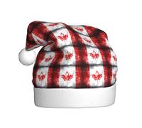WHJSSF Retro Canada Flag Picture Christmas Hat for Adult Soft, lightweight Holiday party use
