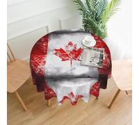 WHJSSF Retro Canada Flag Prints Round Decorative Tablecloth 60in - Elevate Your Dining Experience with High-Grade Polyester Table Throw