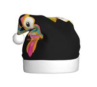 WHJSSF Retro print owl Printing Men's and women's plush Christmas hats, adult New Year's holiday party caps