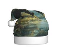 WHJSSF Rhino on the river bank Picture Christmas Hat for Adult Making It a Fun and Durable Gift for Men and Women