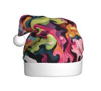 WHJSSF Rolling colorful waves Picture Christmas Hat for Adult Making It a Fun and Durable Gift for Men and Women