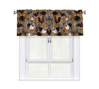 WHJSSF Rooster and Chicken Print Prints Housewarming Gift - Peach Skin Window Valance 54x18 for a Cozy Kitchen Refresh