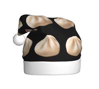 WHJSSF Round soup dumplings Pattern Christmas Hat for Adult quality accessory soft, lightweight, and fluffy