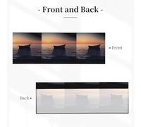 WHJSSF Sailing boat under the setting sun Printed curtain with short pole, 54x18in for most standard or decorative curtain rods, for kitchens, bathrooms, laundry rooms