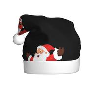 WHJSSF Santa Claus chasing butterflies Pattern Christmas Hat for Adult quality accessory soft, lightweight, and fluffy
