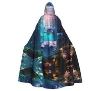 WHJSSF Sea Animals Stingrays Picture Halloween Adult Hooded Cloak is a super large, comfortable, and durable cloak