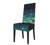 WHJSSF Sea under the Aurora Borealis Picture Protection Cover for Dining Chair - Soft, Comfortable, Wrinkle-Resistant Elastic Fits Most Armless Chairs