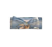 WHJSSF Seashells On The Beach Prints Baby Bow Headband - Soft & Stretchy Newborn Accessory for Photoshoots & Baby Showers - Gentle, Cute & Adorable Headwear for Infants