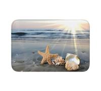 WHJSSF Seashells On The Beach Prints Hem Mat 40x60 | High-grade Polyester Bath Rug - Non-Slip, Fade-Resistant Floor Cover for Bathroom, Vanity, & Guest Suites