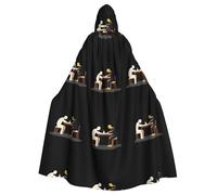 WHJSSF silence Printing Halloween Adult Hooded Cape Cloak - Super Large Hooded Cloak No Zipper