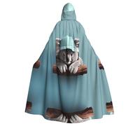 WHJSSF Sleeping Koala Cap Picture Halloween Adult Hooded Cloak is a super large, comfortable, and durable cloak