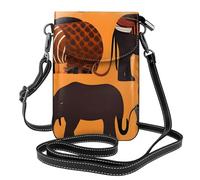 Whjssf Small Cell Phone Purse 7.6x4.9in African Animals Printed Leather Crossbody Flap Phone Case For Women, Perfect For Walking, Camping