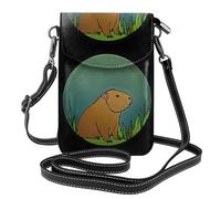 Whjssf Small Cell Phone Purse 7.6x4.9in Capybara In The Mirror Printed Leather Crossbody Flap Phone Case For Women, Perfect For Walking, Camping