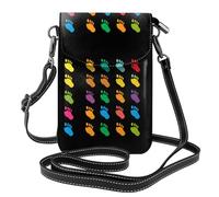 Whjssf Small Cell Phone Purse 7.6x4.9in Colorful Crocodile Footprints Printed Leather Crossbody Flap Phone Case For Women, Perfect For Walking, Camping
