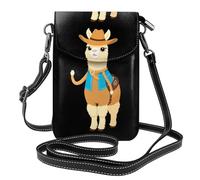 WHJSSF Small Cell Phone Purse 7.6x4.9in Cool Cowboy Alpaca Printed Leather Crossbody Flap Phone Case For Women, Perfect For Walking, Camping