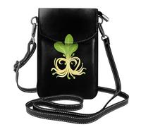 WHJSSF Small Cell Phone Purse 7.6x4.9in Cute Little Bean Sprouts Printed Leather Crossbody Flap Phone Case For Women, Perfect For Walking, Camping
