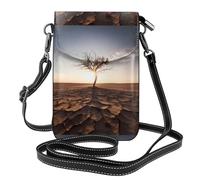 WHJSSF Small Cell Phone Purse 7.6x4.9in Dead Tree In The Desert Printed Leather Crossbody Flap Phone Case For Women, Perfect For Walking, Camping