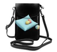 WHJSSF Small Cell Phone Purse 7.6x4.9in Easter Eggs On Blue Pillow Printed Leather Crossbody Flap Phone Case For Women, Perfect For Walking, Camping
