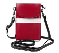 WHJSSF Small Cell Phone Purse 7.6x4.9in Flag Of Latvia Printed Leather Crossbody Flap Phone Case For Women, Perfect For Walking, Camping