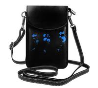 Whjssf Small Cell Phone Purse 7.6x4.9in Fluorescent Footprints Printed Leather Crossbody Flap Phone Case For Women, Perfect For Walking, Camping