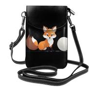 WHJSSF Small Cell Phone Purse 7.6x4.9in Fox Playing With Fur Ball Printed Leather Crossbody Flap Phone Case For Women, Perfect For Walking, Camping